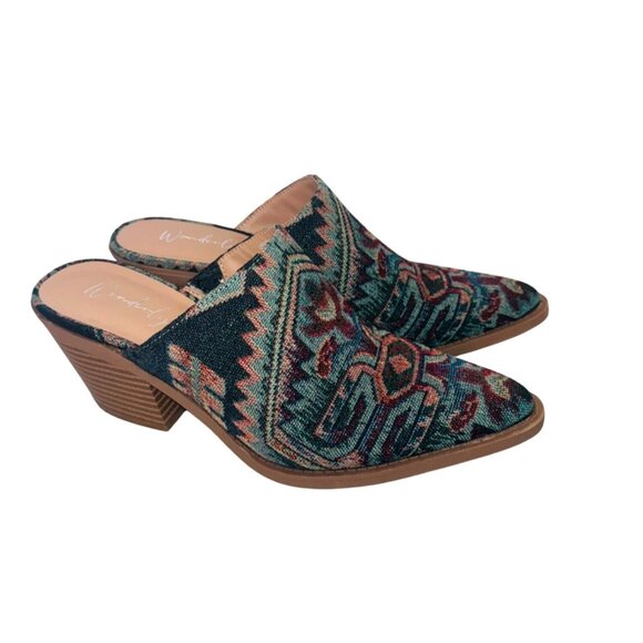 Wonderly Southwest Lasso Cowgirl Mules Aztec Boho Santa Fe Western Boot - Picture 2 of 11
